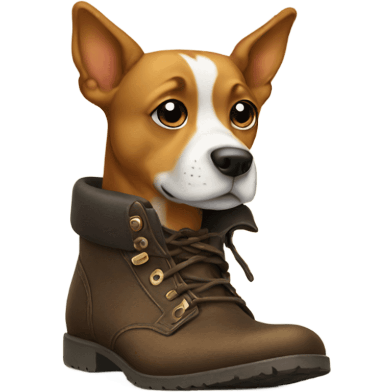 Dog wearing boots emoji