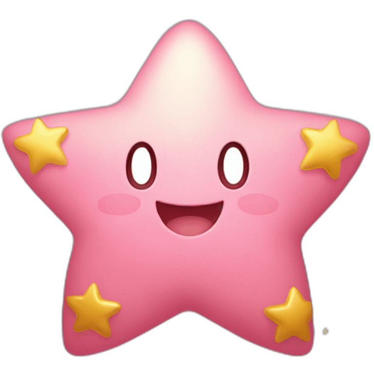 clean cute happy Kirby with a golden star emoji