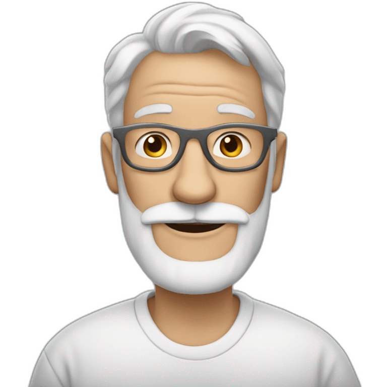 grandpa white glasses 50 years old gray beard emoji