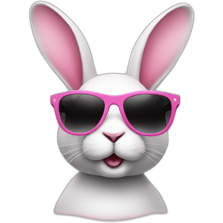 rabbit pink wearing sunglasses black emoji