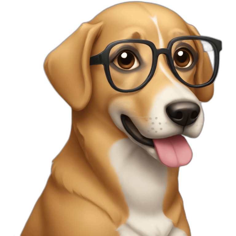 Perro con lentes emoji