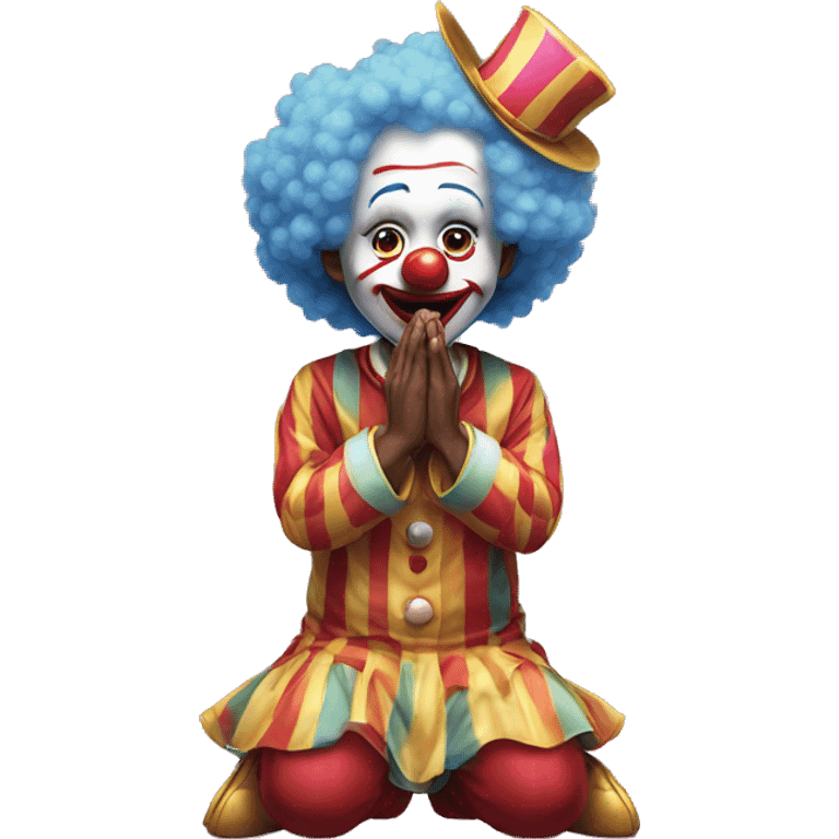 Clown bowing down and kneeling in worship and praying  emoji