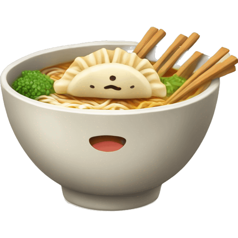 Ramen bowl with gyoza emoji