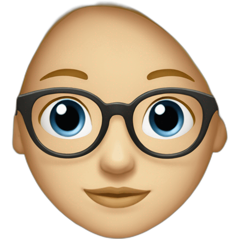 Fille blonde lunettes ronde yeux bleus emoji