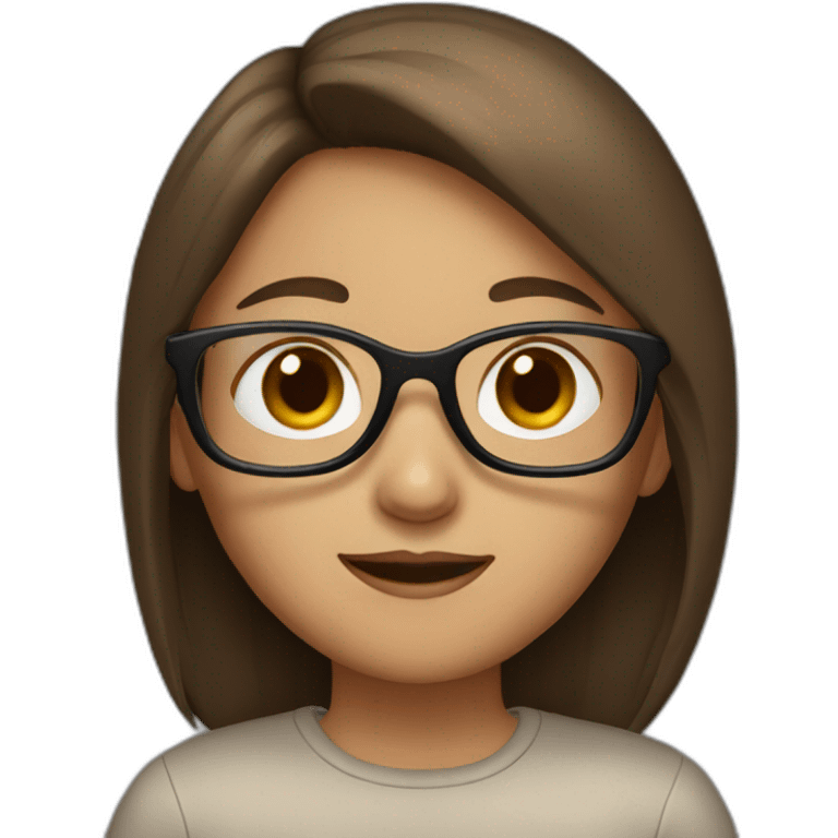 A girl with glasses and brown hair emoji