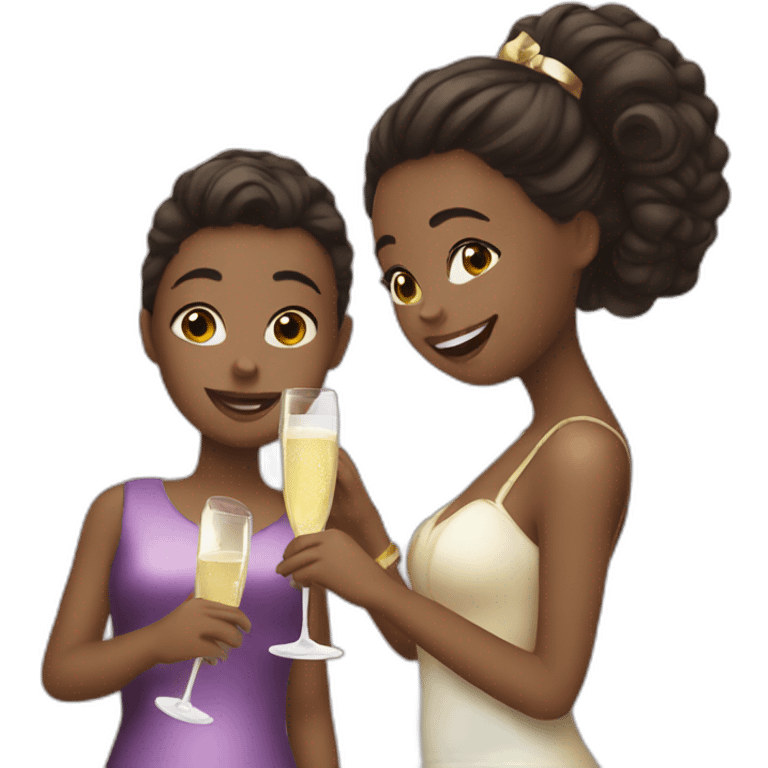 Girl and champagne  emoji