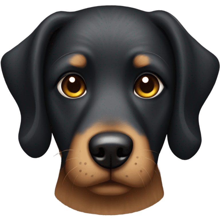 Black dog with Indian style bindi on forehead  emoji