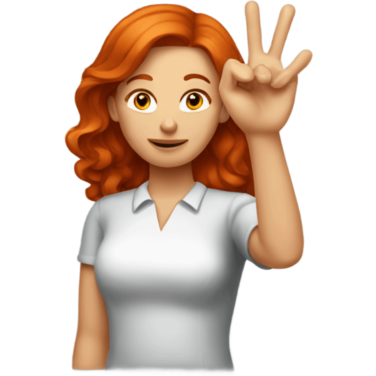 Red headed woman giving the timeout sign emoji