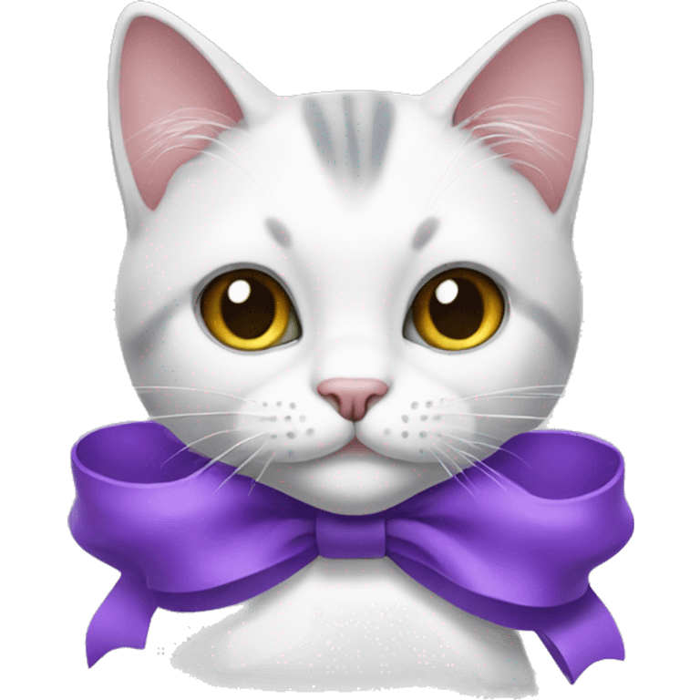 cat with purple bow emoji