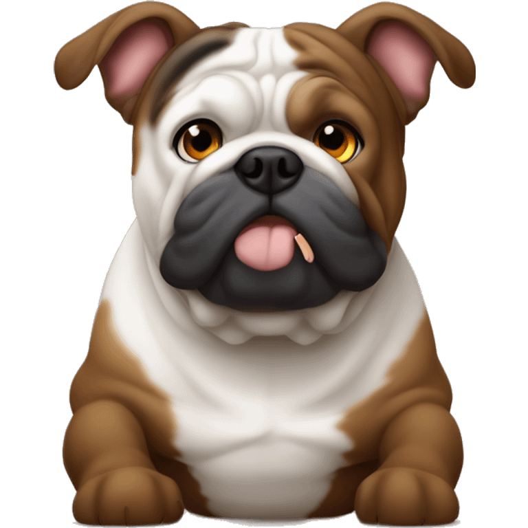 bulldog francese nero con lineamenti marroni emoji