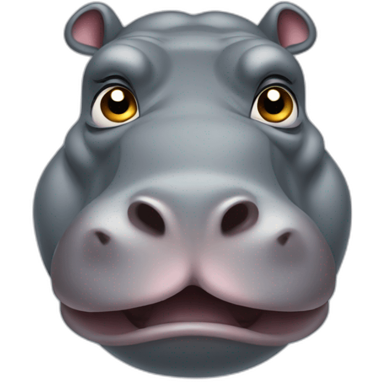 hippopotamus raised eyebrow emoji