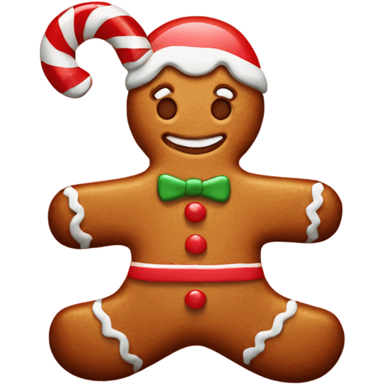 Gingerbread with candy cane emoji