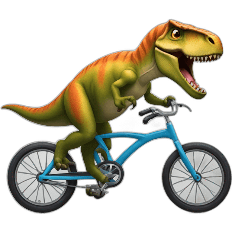 T rex riding bicycle emoji