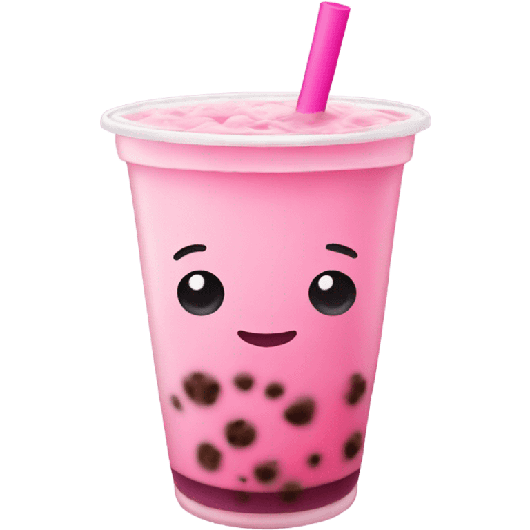 Pink boba tea emoji