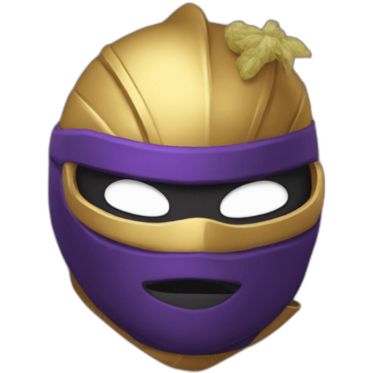 golden-ninja-with-eggplant emoji