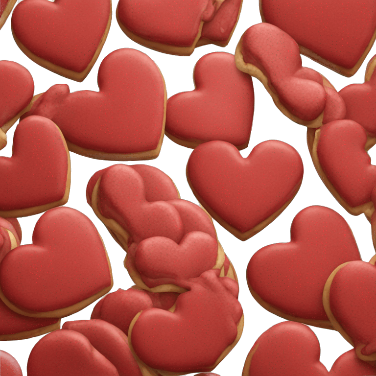 red velvet heart cookie emoji