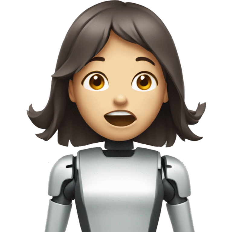 robotic shouting girl emoji