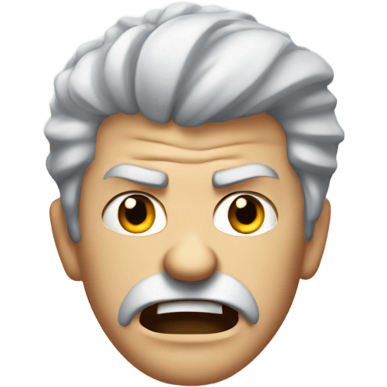 An angry white man with grey hair Shakes his fist  in anger emoji