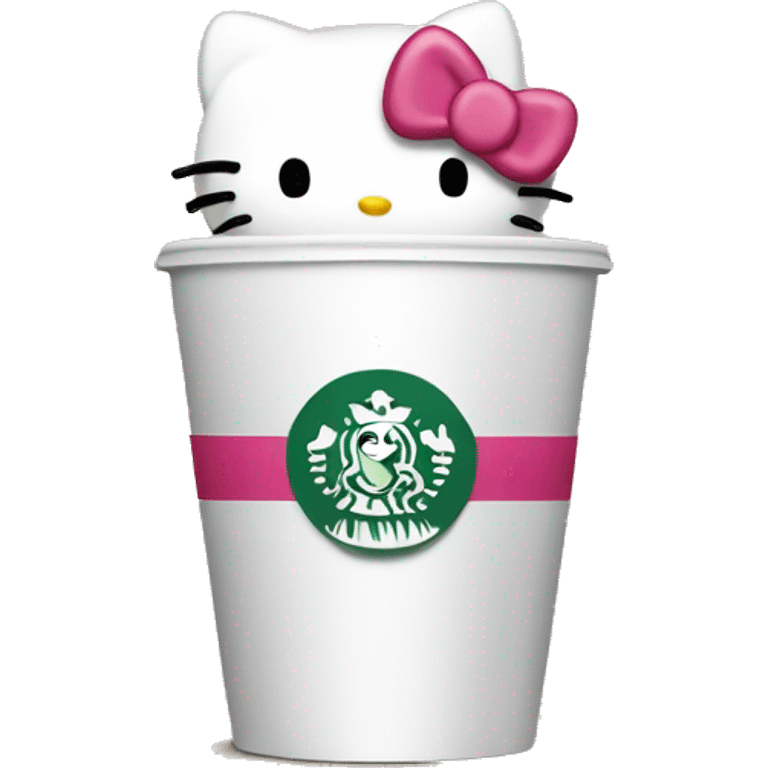 Hello kitty with an Starbucks  emoji