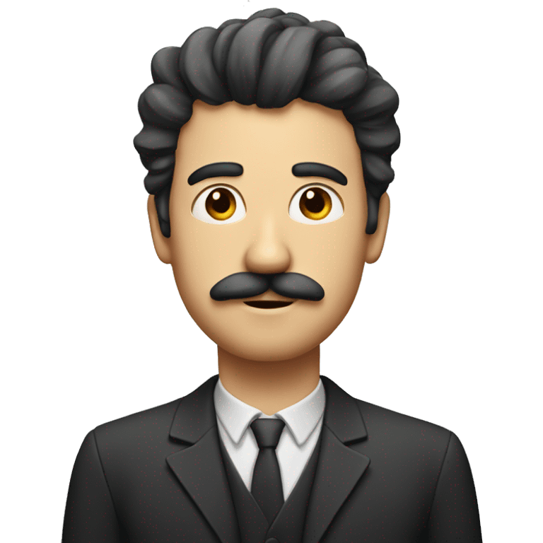 man with a square moustache and patchy hair. emoji