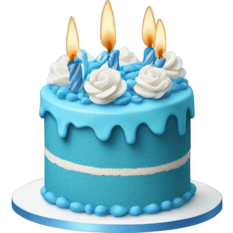 Blue birthday cake emoji