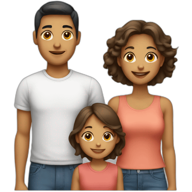 Familia de 4 personas hija y dos hijos emoji