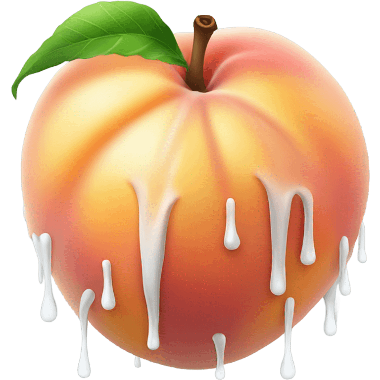 Peach dripping white at the end emoji