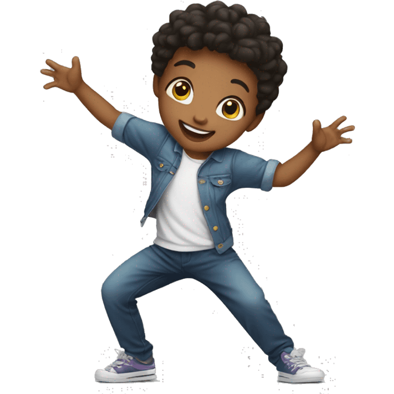 Cute kid dancing emoji