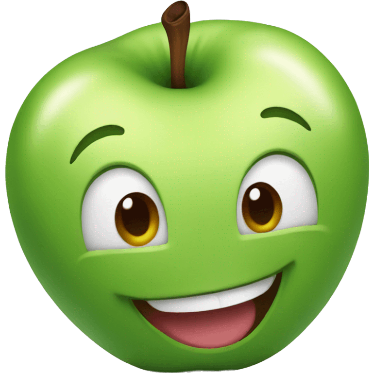 laughing apple as a child  emoji