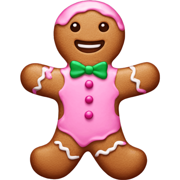 pink gingerbread man  emoji