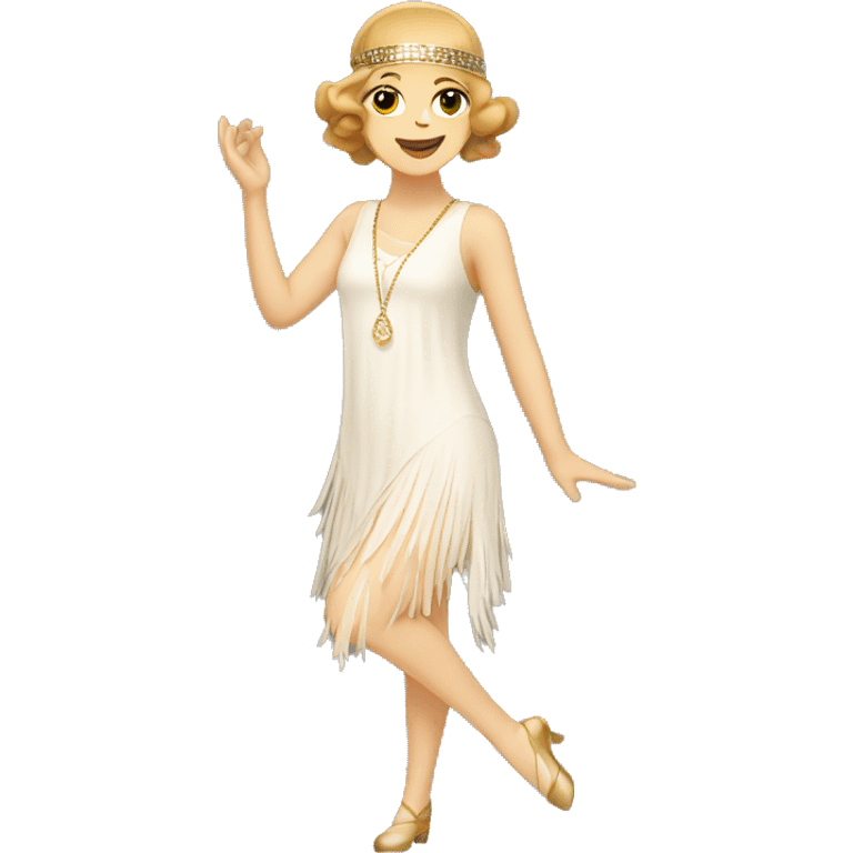 white flapper dancer with light brown hair emoji