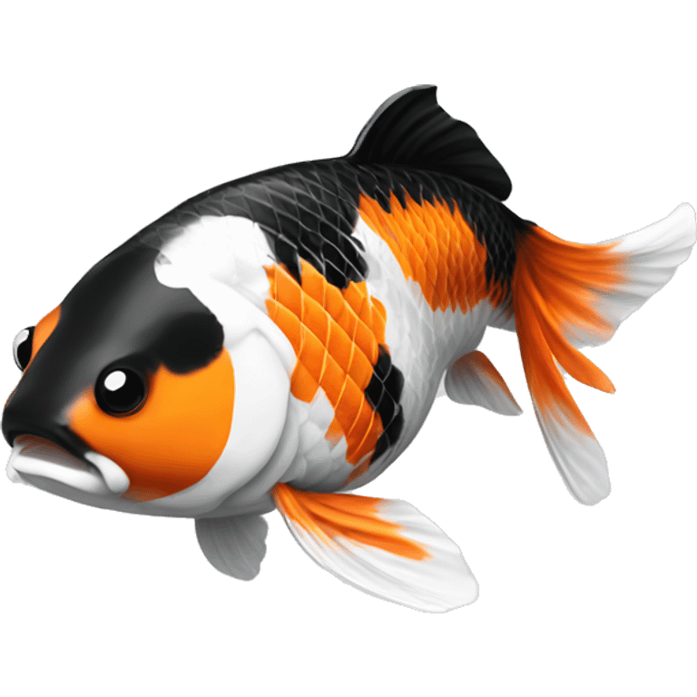 Black + Orange + White realistic koi fish  emoji