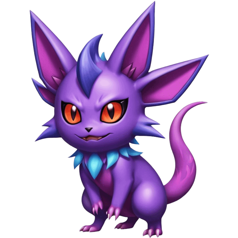 Shiny Dark Noibat-Espeon-Gengar-Litten-Nidorino-fusion-hybrid full body emoji