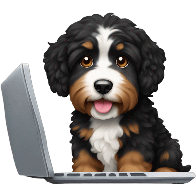 bernedoodle and computer emoji