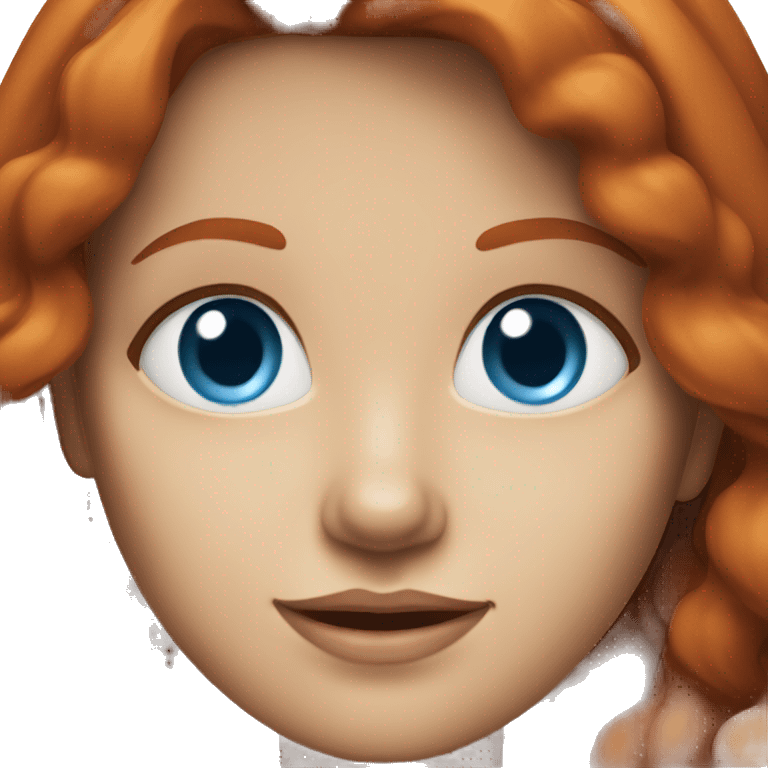 Redhead woman with blue eyes emoji