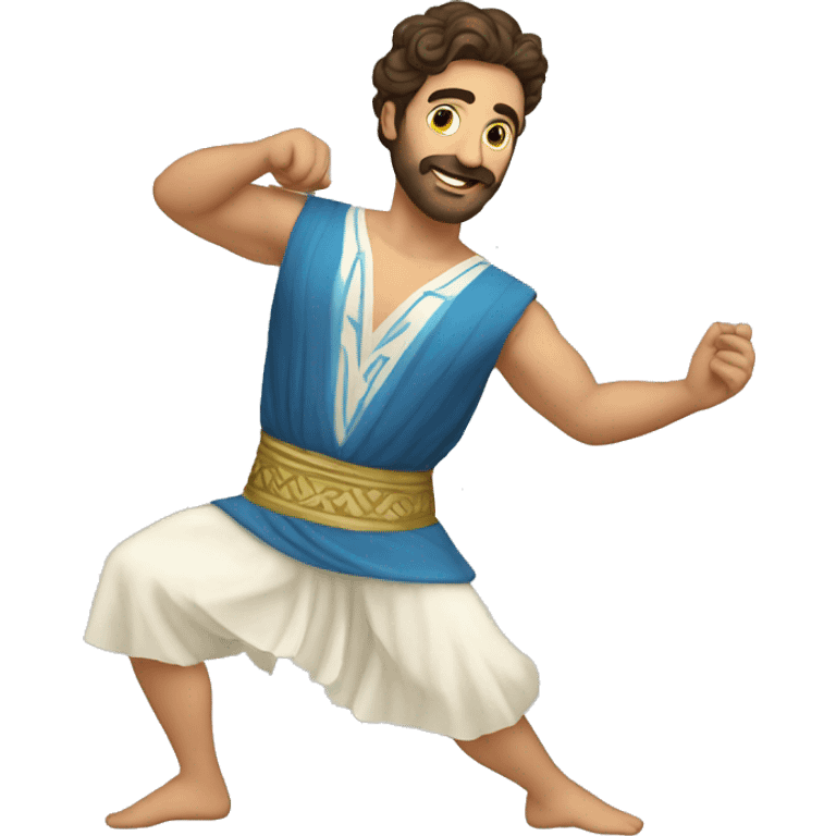 greek male folk dancer in fustanela emoji