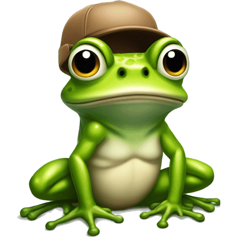 muscelar frog with backcap emoji