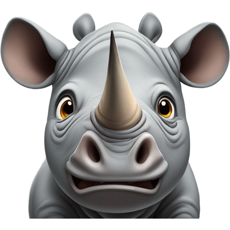 Rhino going “oh no” emoji