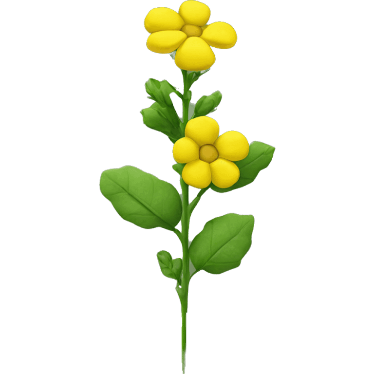 yellow rapeseed flower on a green stem emoji