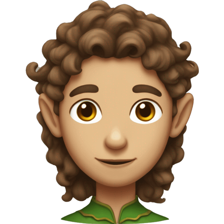 Elf with wavy brown hair and tanish skin emoji