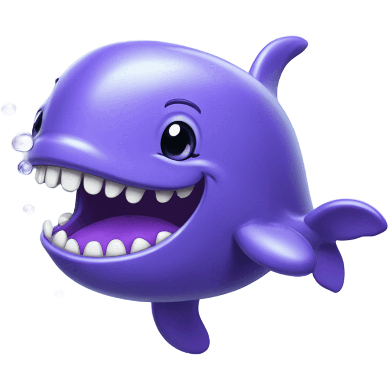 purple whale swimming with open mouth emoji