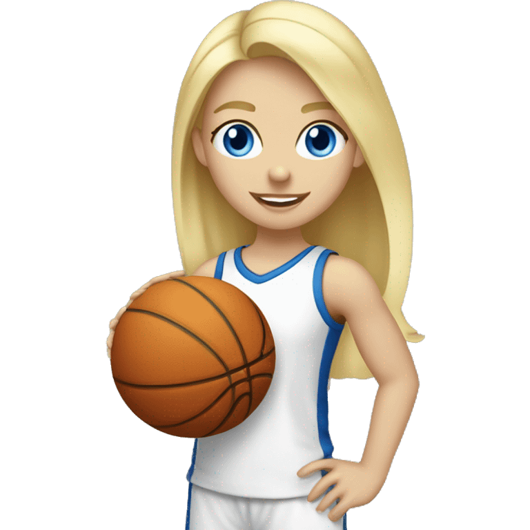 white blond girls playing basketball wih blue eyes blonde hai emoji