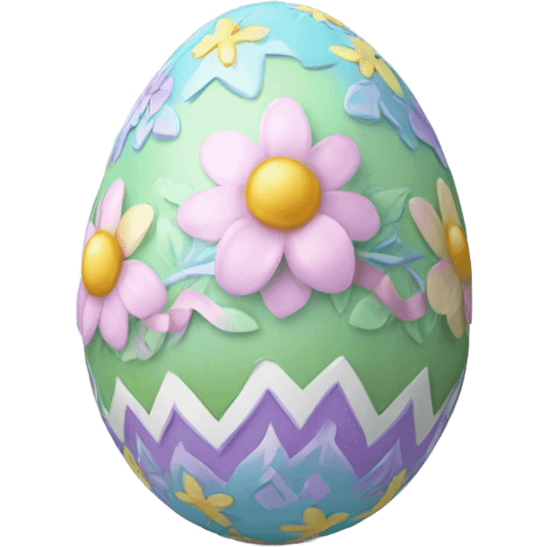 Realistic detailed pastel decorated Easter egg emoji