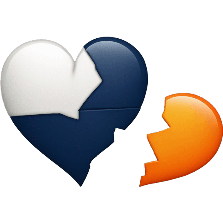  broken heart (one half orange the other half navy blue) emoji