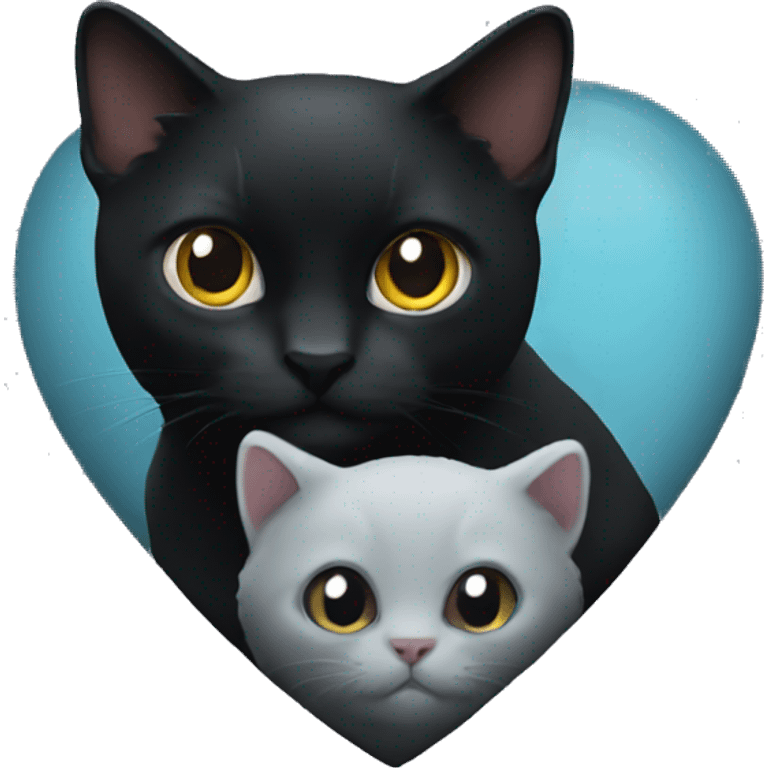 Black heart with cat emoji