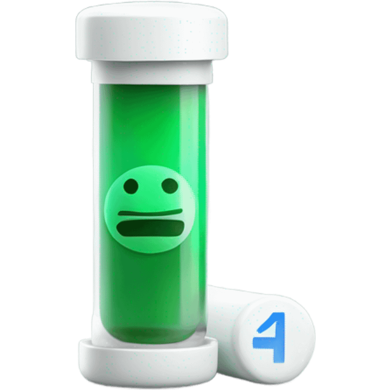 doctor, single medicine capsule, top half green, bottom half white emoji