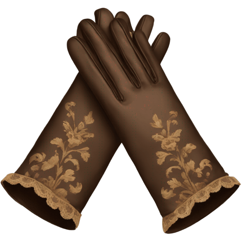 brown rococo gloves emoji