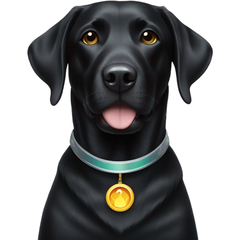 Black lab with halo emoji