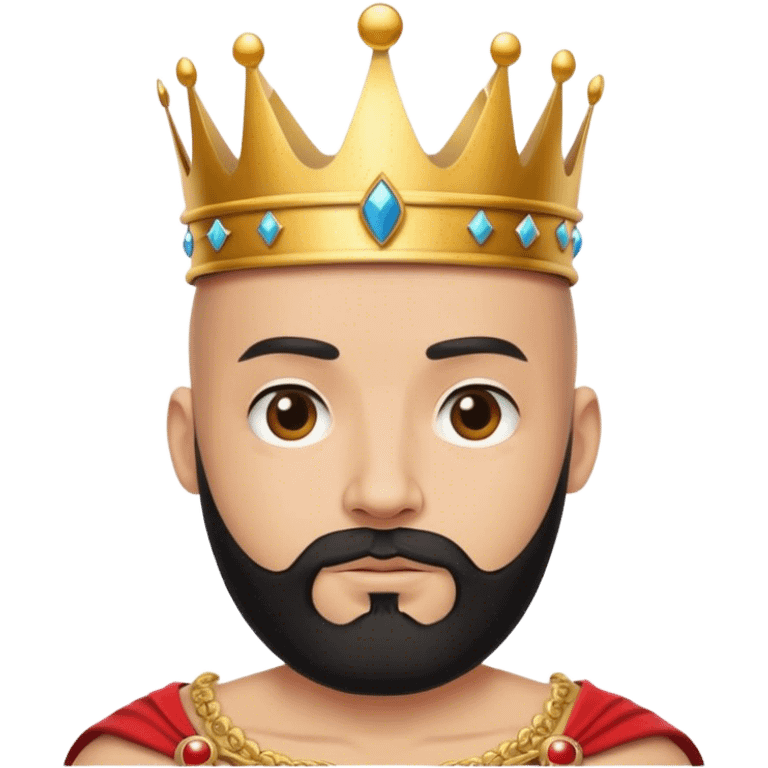 bald guy with black beard and a crown emoji