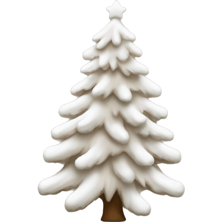 Beige Christmas tree, snow surrounding  emoji